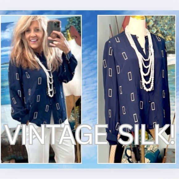 VTG David Hayes Luxury Silk Blouse, Pearlized Violet Buttons,Exclt. Cond,.Size 8 - Picture 1 of 12